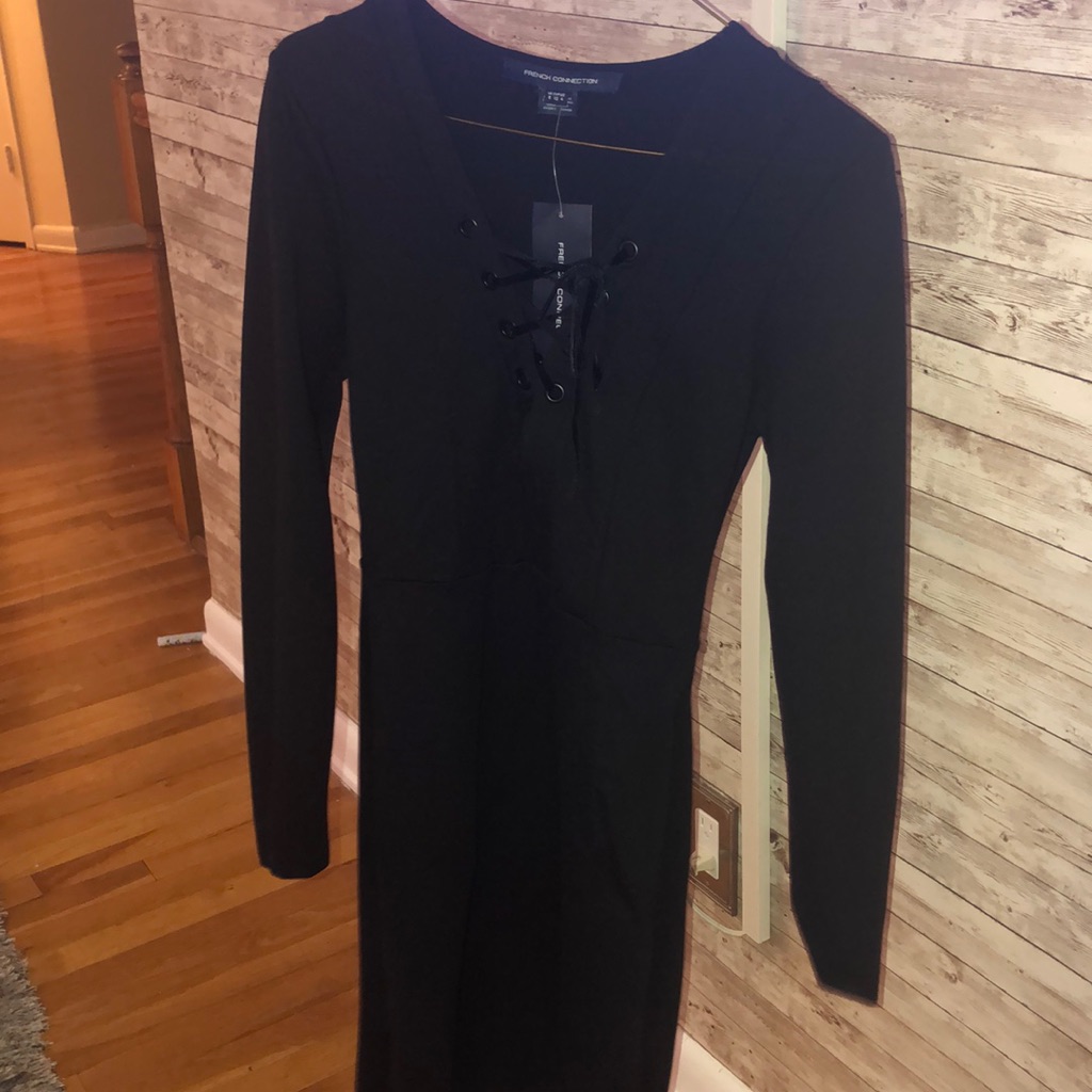 Black Lace Up French Connection Dress  Brand New